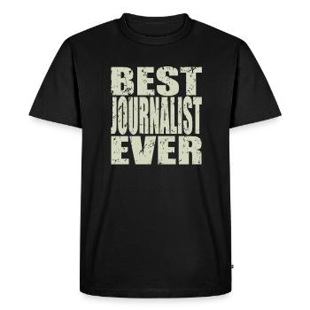 Best Journalist ever Journalist Gift - Men's Premium Organic T-Shirt - black - Front - Nico (187cm)