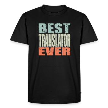 Meilleur traducteur de tous les temps - T-shirt Premium bio Homme - noir - Devant - Nico (187cm)