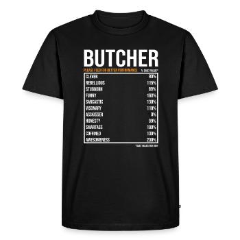 Butcher Butcher Butcher’s Shop Dicton - T-shirt Premium bio Homme - noir - Devant - Nico (187cm)
