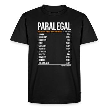 Paralegal - Men's Premium Organic T-Shirt - black - Front - Nico (187cm)