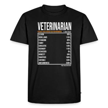 Vétérinaire Vétérinaire Cadeau - T-shirt Premium bio Homme - noir - Devant - Nico (187cm)