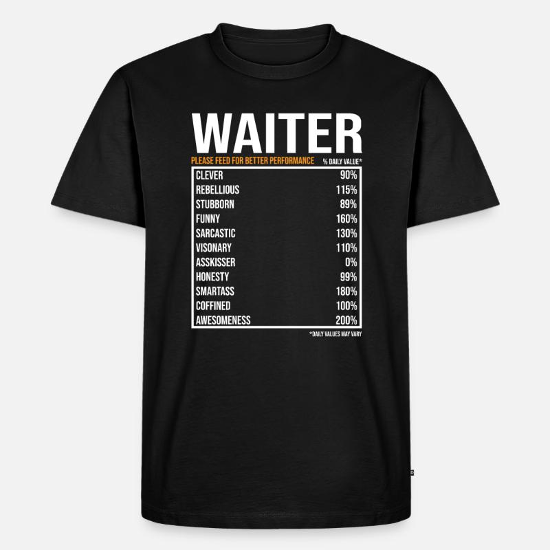 Kellner Spruch Kellner Geschenk - Männer Premium Bio T-Shirt - Schwarz