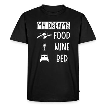 Nourriture Vin Sommeil - T-shirt Premium bio Homme - noir - Devant - Nico (187cm)