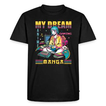 Anime Gaming Manga - T-shirt Premium bio Homme - noir - Devant - Nico (187cm)