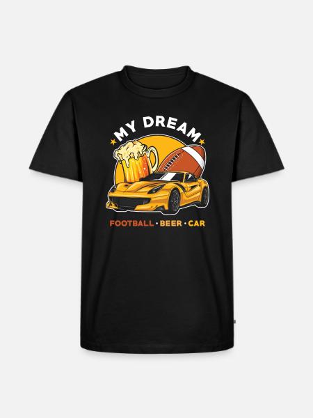 Voitures à bière de football - T-shirt Premium bio Homme - noir