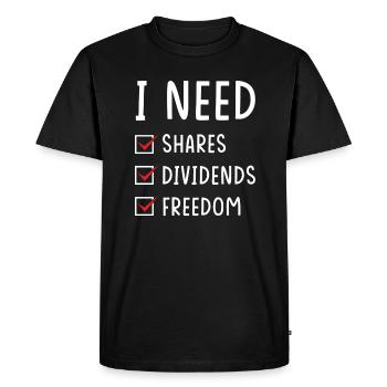 Shares Dividends Freedom - Men's Premium Organic T-Shirt - black - Front - Nico (187cm)
