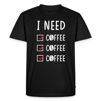 Café Café Café - T-shirt Premium bio Homme - noir - Devant - Nico (187cm)