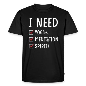 de méditation de yoga - T-shirt Premium bio Homme - noir - Devant - Nico (187cm)