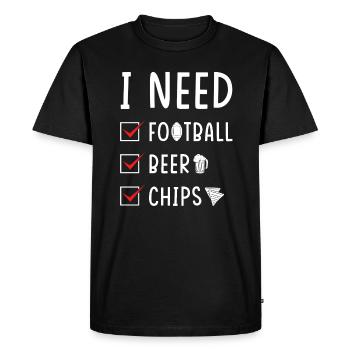 Chips de bière de football - T-shirt Premium bio Homme - noir - Devant - Nico (187cm)