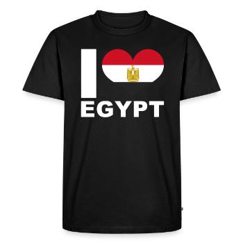 I love Egypt heart flag Egypt - Men's Premium Organic T-Shirt - black - Front - Nico (187cm)