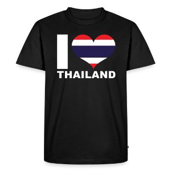 I love Thailand heart flag Thailand - Men's Premium Organic T-Shirt - black - Front - Nico (187cm)