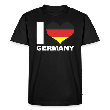 I love Germany heart flag Germany - Men's Premium Organic T-Shirt - black - Front - Nico (187cm)