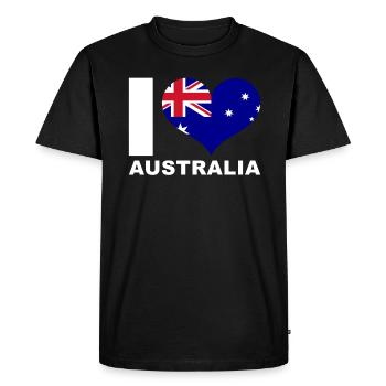 J’aime l’Australie drapeau du cœur Australie - T-shirt Premium bio Homme - noir - Devant - Nico (187cm)