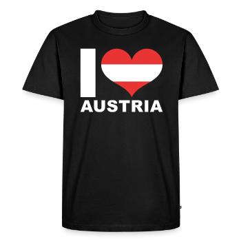 I love Austria Heart Flag Austria - Men's Premium Organic T-Shirt - black - Front - Nico (187cm)