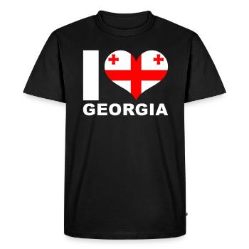 I love Georgia heart flag Georgia - Men's Premium Organic T-Shirt - black - Front - Nico (187cm)