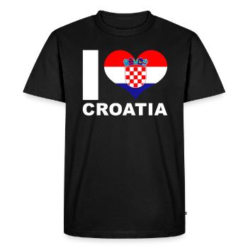 J’aime croatie drapeau de cœur Croatie - T-shirt Premium bio Homme - noir - Devant - Nico (187cm)