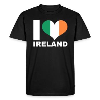 I love Ireland heart flag Ireland - Men's Premium Organic T-Shirt - black - Front - Nico (187cm)