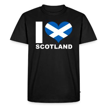 J’aime l’Ecosse drapeau du cœur Ecosse - T-shirt Premium bio Homme - noir - Devant - Nico (187cm)