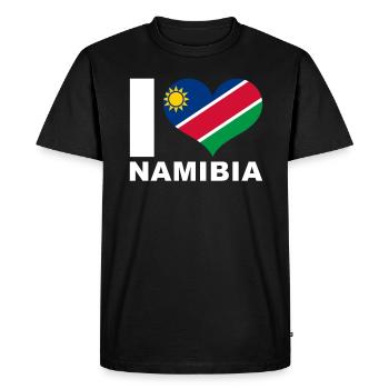 J’aime le drapeau du cœur de la Namibie - T-shirt Premium bio Homme - noir - Devant - Nico (187cm)