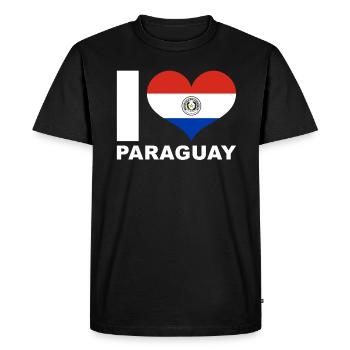 J’aime le drapeau du cœur du Paraguay Paraguay - T-shirt Premium bio Homme - noir - Devant - Nico (187cm)
