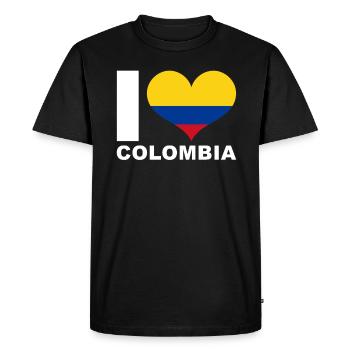 J’aime colombie drapeau de cœur Colombie - T-shirt Premium bio Homme - noir - Devant - Nico (187cm)