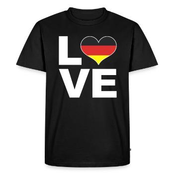 I love Germany heart flag Germany - Men's Premium Organic T-Shirt - black - Front - Nico (187cm)