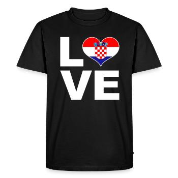 J’aime croatie drapeau de cœur Croatie - T-shirt Premium bio Homme - noir - Devant - Nico (187cm)