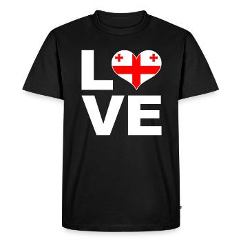 I love Georgia heart flag Georgia - Men's Premium Organic T-Shirt - black - Front - Nico (187cm)