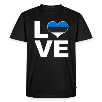 J’aime l’Estonie drapeau du cœur Estonie - T-shirt Premium bio Homme - noir - Devant - Nico (187cm)