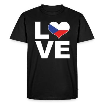 I love Czech Republic Heart Flag Czech Republic - Men's Premium Organic T-Shirt - black - Front - Nico (187cm)