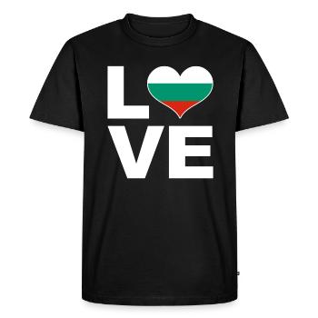 J’aime la Bulgarie drapeau du cœur Bulgarie - T-shirt Premium bio Homme - noir - Devant - Nico (187cm)