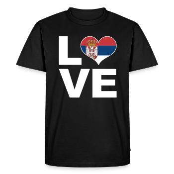 J’aime la Serbie drapeau du cœur Serbie - T-shirt Premium bio Homme - noir - Devant - Nico (187cm)