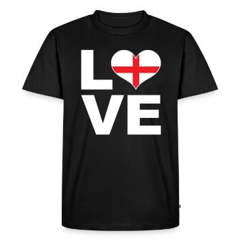 I love England heart flag England - Men's Premium Organic T-Shirt - black - Front - Nico (187cm)