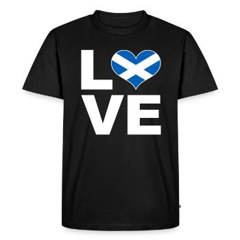 J’aime l’Ecosse drapeau du cœur Ecosse - T-shirt Premium bio Homme - noir - Devant - Nico (187cm)