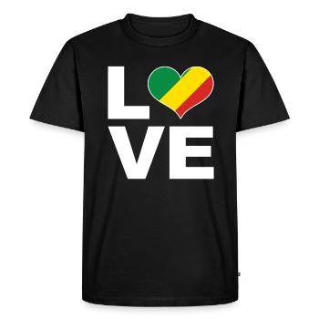 J’aime le drapeau du cœur du Congo Congo - T-shirt Premium bio Homme - noir - Devant - Nico (187cm)