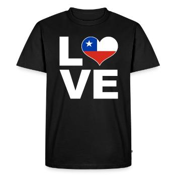 I love Chile heart flag Chile - Men's Premium Organic T-Shirt - black - Front - Nico (187cm)