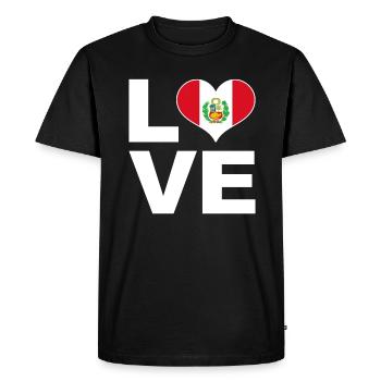J’aime le pérou drapeau du cœur Pérou - T-shirt Premium bio Homme - noir - Devant - Nico (187cm)