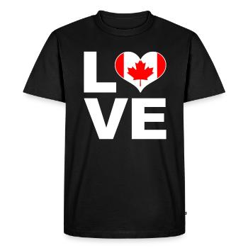 J’aime le drapeau du cœur du Canada - T-shirt Premium bio Homme - noir - Devant - Nico (187cm)