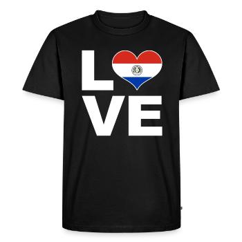 J’aime le drapeau du cœur du Paraguay Paraguay - T-shirt Premium bio Homme - noir - Devant - Nico (187cm)