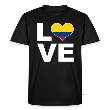 J’aime colombie drapeau de cœur Colombie - T-shirt Premium bio Homme - noir - Devant - Nico (187cm)