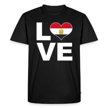 I love Egypt heart flag Egypt - Men's Premium Organic T-Shirt - black - Front - Nico (187cm)