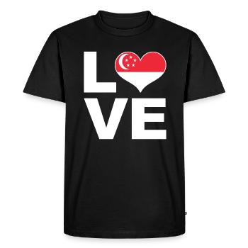 I love Singapore heart flag Singapore - Men's Premium Organic T-Shirt - black - Front - Nico (187cm)