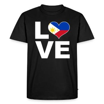 J’aime le drapeau du cœur des Philippines Philippines - T-shirt Premium bio Homme - noir - Devant - Nico (187cm)