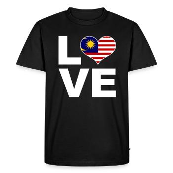 J’aime le drapeau du cœur de la Malaisie - T-shirt Premium bio Homme - noir - Devant - Nico (187cm)