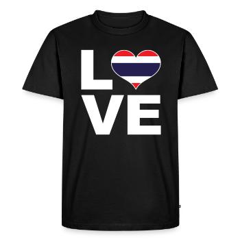 I love Thailand heart flag Thailand - Men's Premium Organic T-Shirt - black - Front - Nico (187cm)