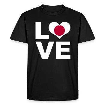J’adore le drapeau du cœur du Japon - T-shirt Premium bio Homme - noir - Devant - Nico (187cm)