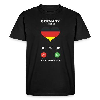 Germany is calling Germany Heart Souvenir - Men's Premium Organic T-Shirt - black - Front - Nico (187cm)