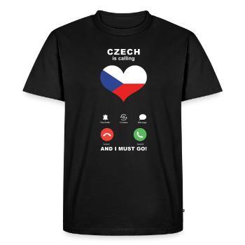 La République tchèque appelle Czech Heart Souvenir - T-shirt Premium bio Homme - noir - Devant - Nico (187cm)