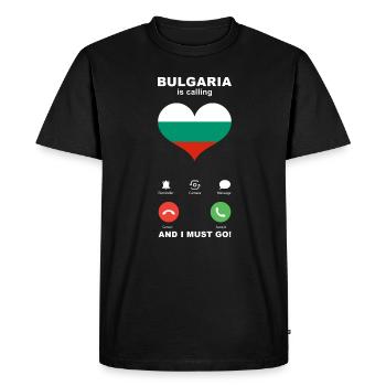 La Bulgarie appelle Bulgaria Heart Souvenir - T-shirt Premium bio Homme - noir - Devant - Nico (187cm)