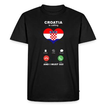 La Croatie appelle Croatia Heart Souvenir - T-shirt Premium bio Homme - noir - Devant - Nico (187cm)